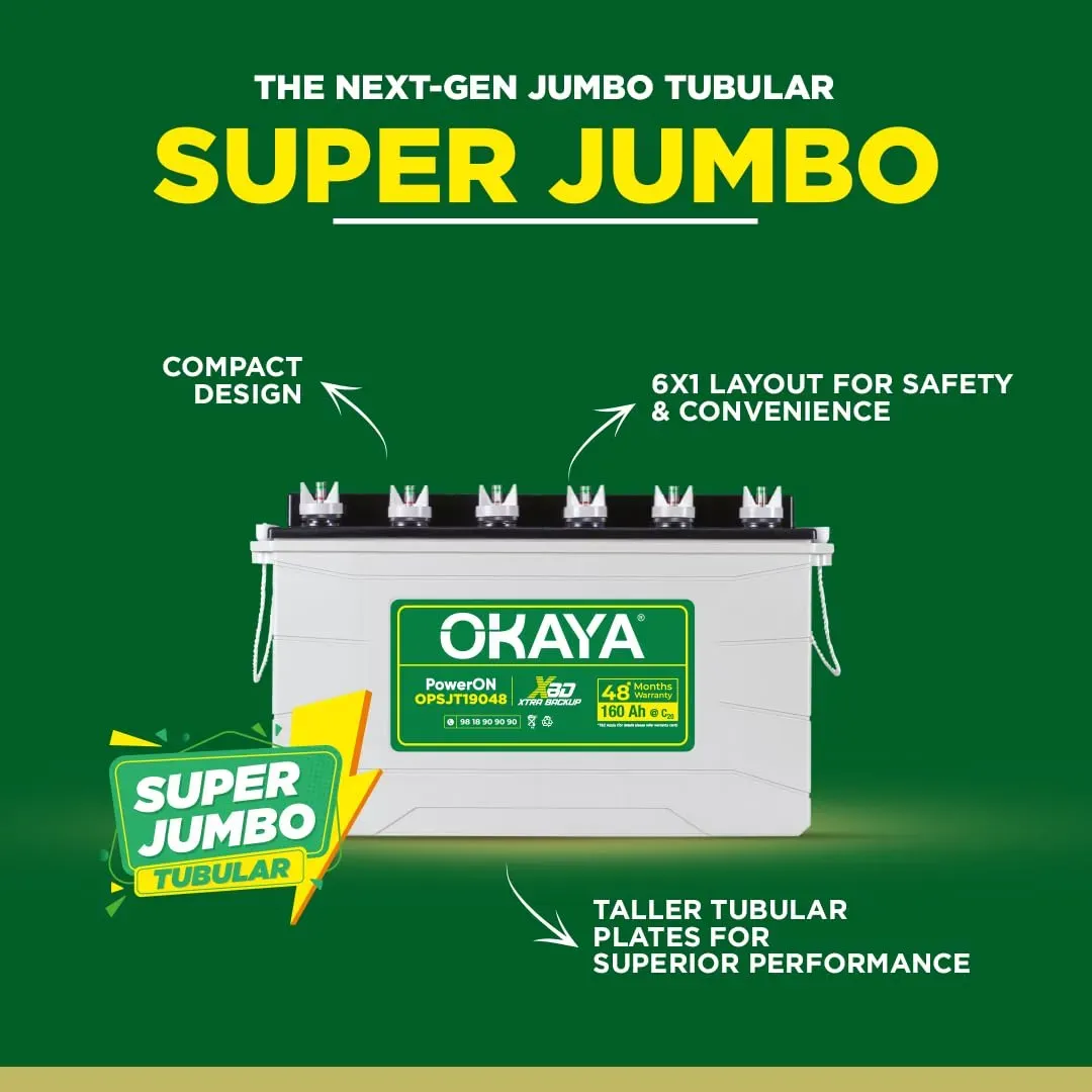 OKAYA OPSJT19048 160AH Battery – Grey | Cayroshop